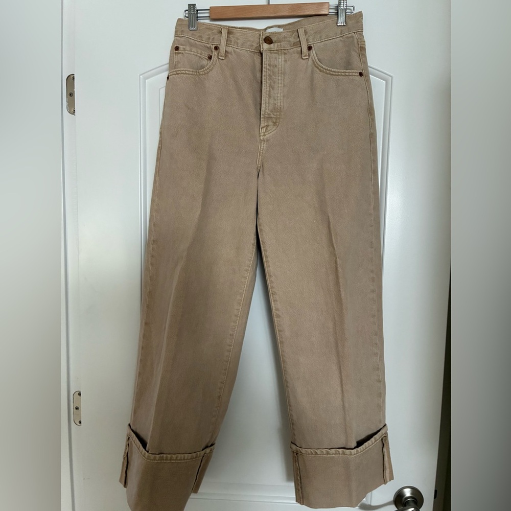 Pistola Ryder High-Rise Straight Leg Cuffed Jeans Oat color Size 27 - Picture 4 of 13